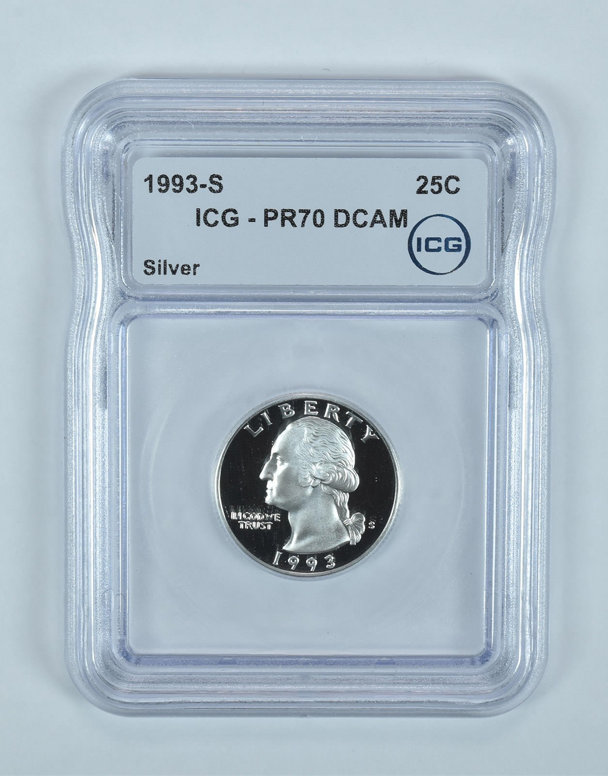 1993-S Washington Quarter Silver PR70 DCAM ICG