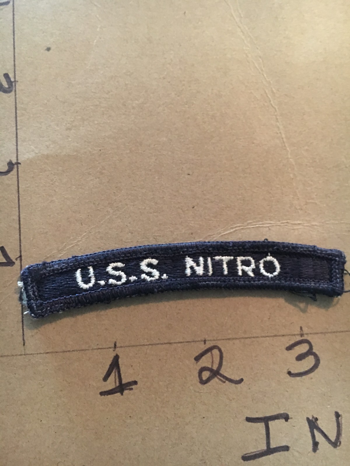 US NAVY SHOULDER STRIP TAB *** rocker *** Patch USS Nitro