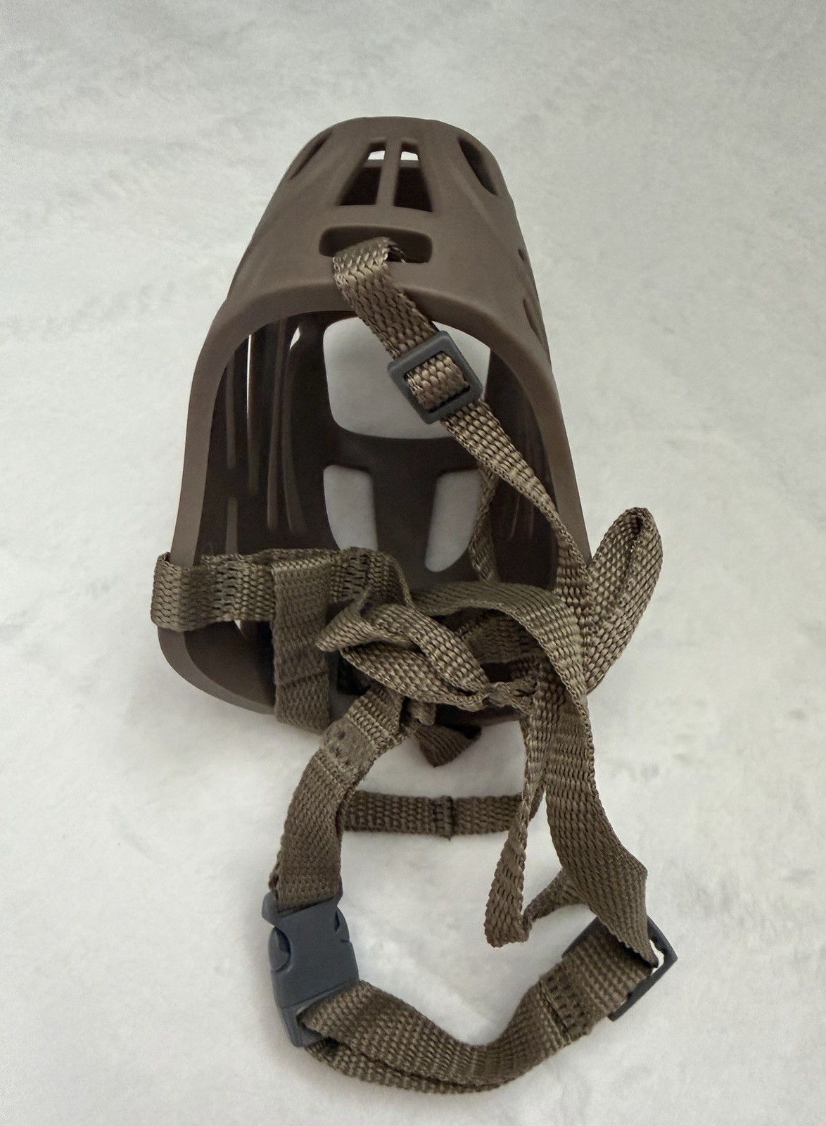 Brown Plastic Dog Muzzle with Adjustable Nylon Straps