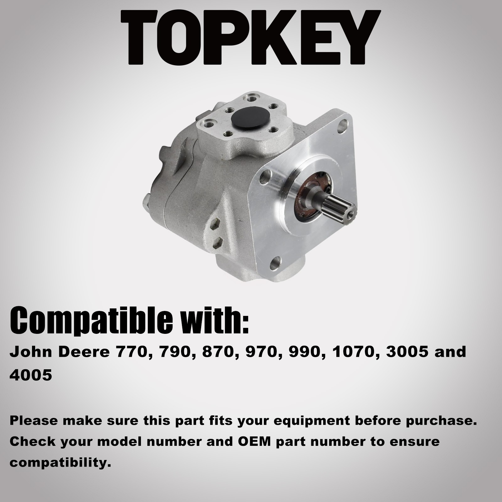 Topkey AM876753 Replacement Power Steering Hydraulic Pump for John Deere Tractor