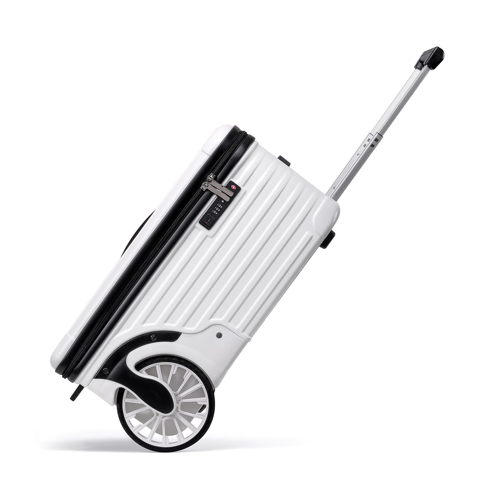 Extra Large Wheels Carry On Luggage Hard Shell Suitcase Top Opening Hardside ...