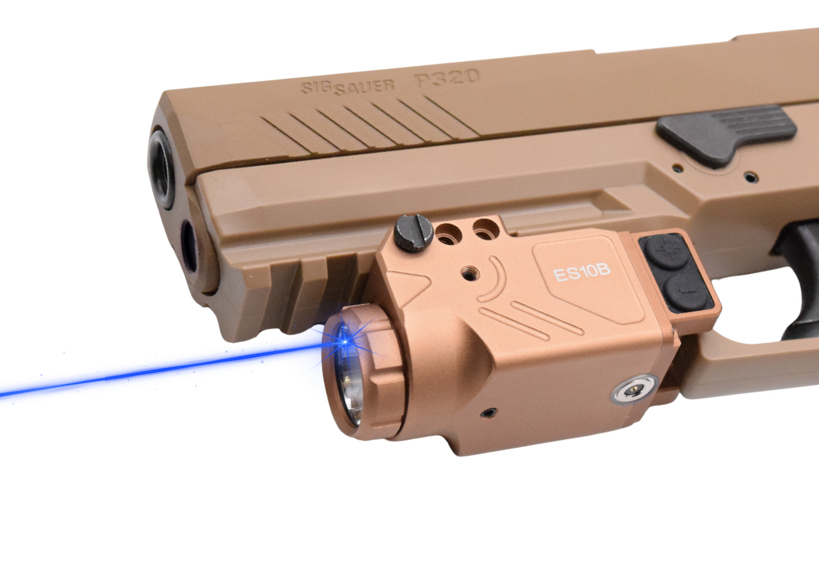 Hilight Tactical Enforcer 2 Blue/Tan- 700 Lumen Handgun Light Laser Beam ES10B2T