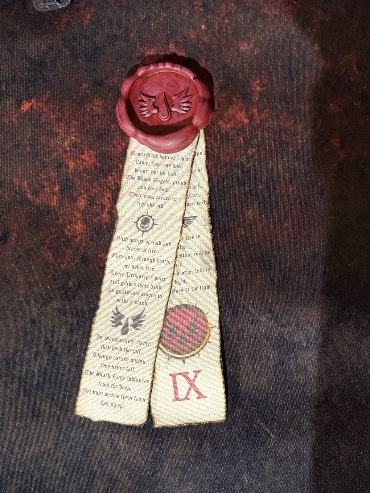 Cosplay Purity Seal For 40K Blood Angels Resin Wax Seal Canvas Style Paper
