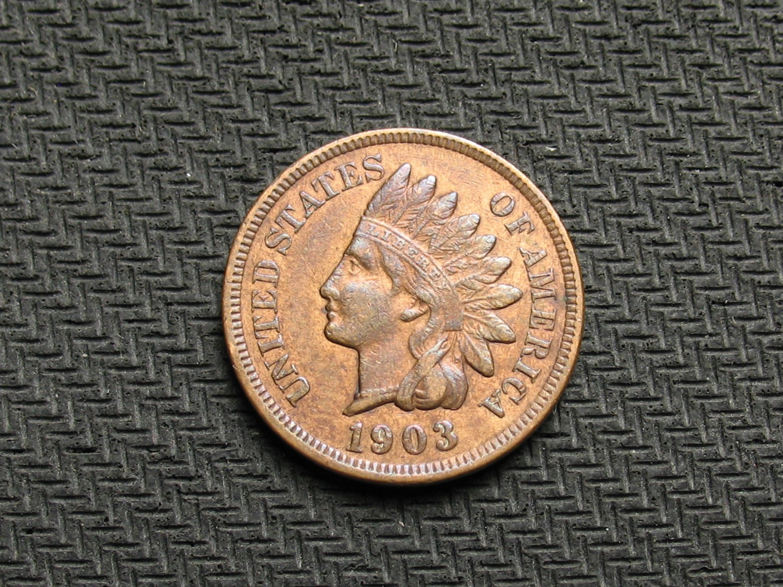 💰 COPPER COIN! AU 1903 INDIAN HEAD CENT PENNY FULL LIBERTY & DIAMONDS 428us ✨