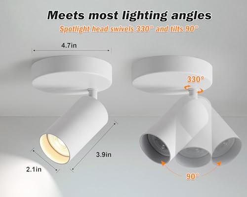 Ceiling Spotlight Indoor Adjustable 1-Light Track Lighting with Flexibly White