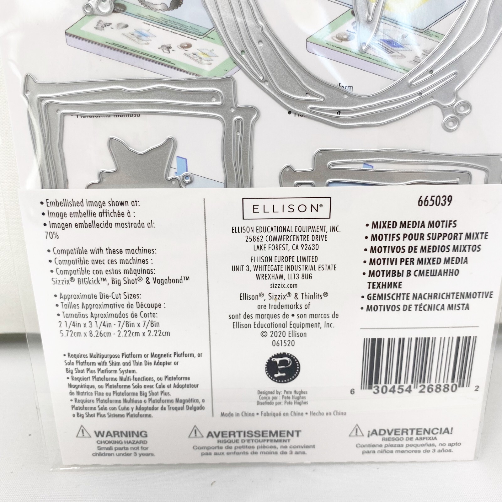 Sizzix Thinlits Mixed Media Motifs Cutting Dies by Pete Hughes 665039 NEW