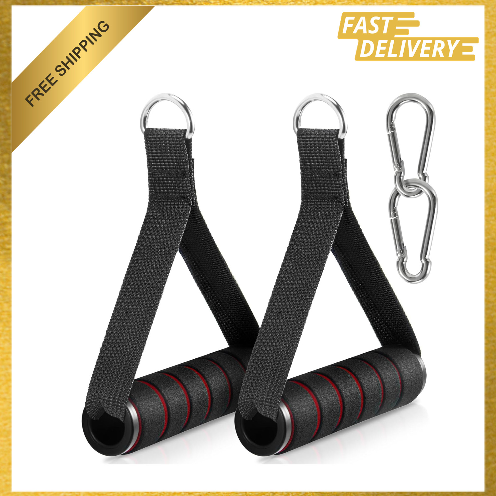 Exercise Handles Set, Heavy Duty Steel, Universal Compatibility, Resistance