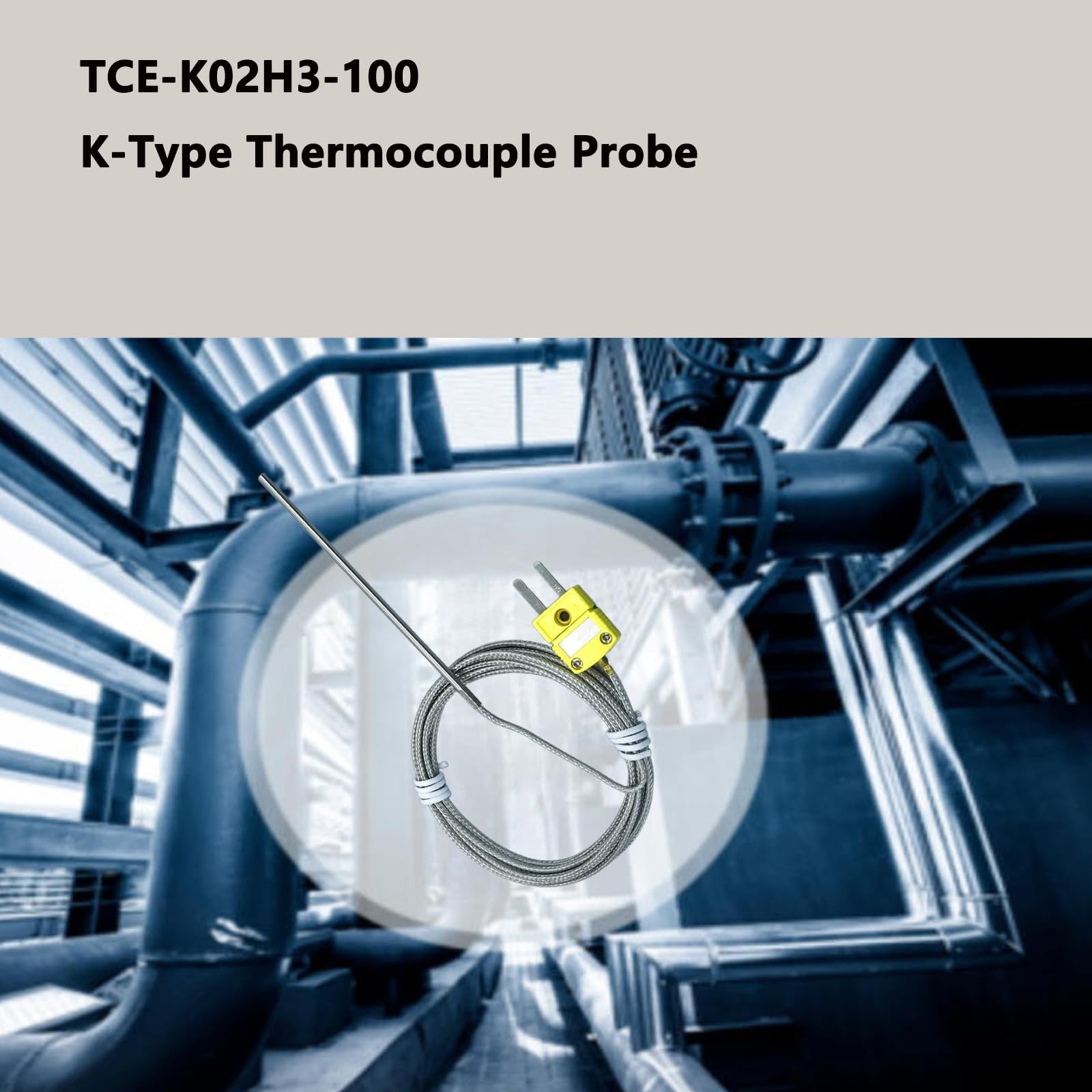 2 PCS TCEK02H3100 KType Thermocouple Probe 681120F Temperature Sensor
