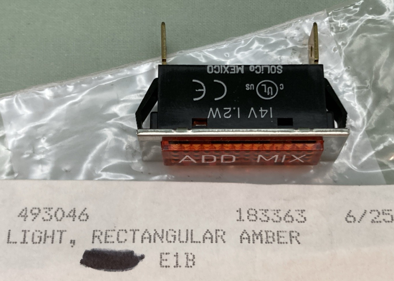 NEW REPLACES STOELTING 493046 Indicator Light, Add Mix, Amber, Rectangular