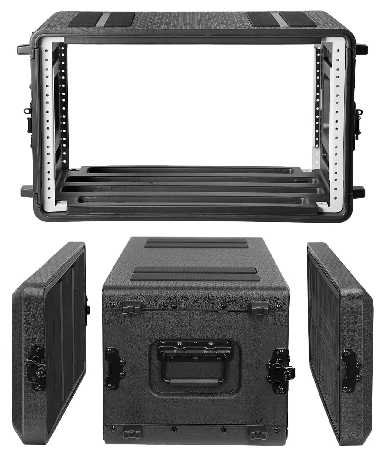 Diandian 6U Rack Case Shallow 11" Depth, 19" Space Deep, Black