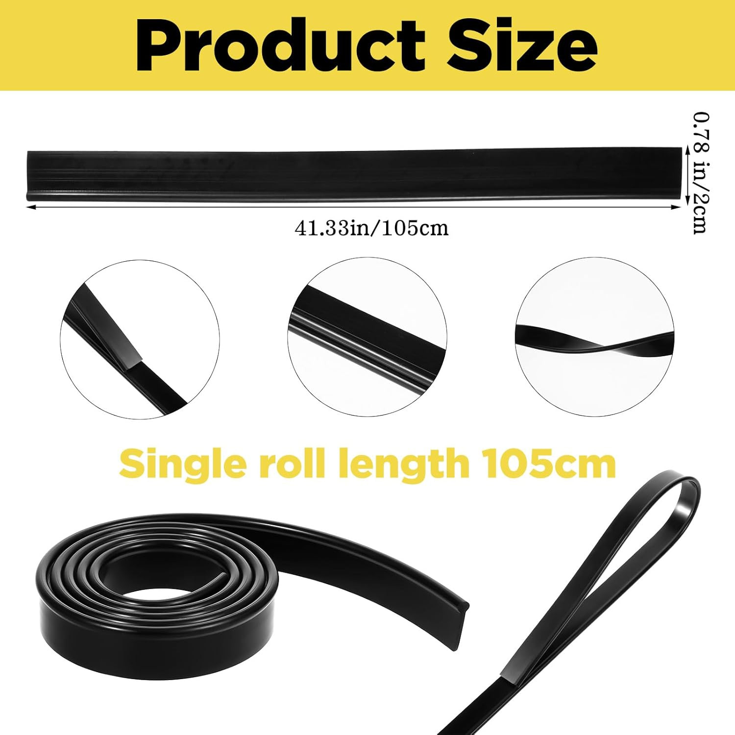 Professional Cut-to-Size Replacement Rubber Squeegee Blade, 41" Household Squeeg