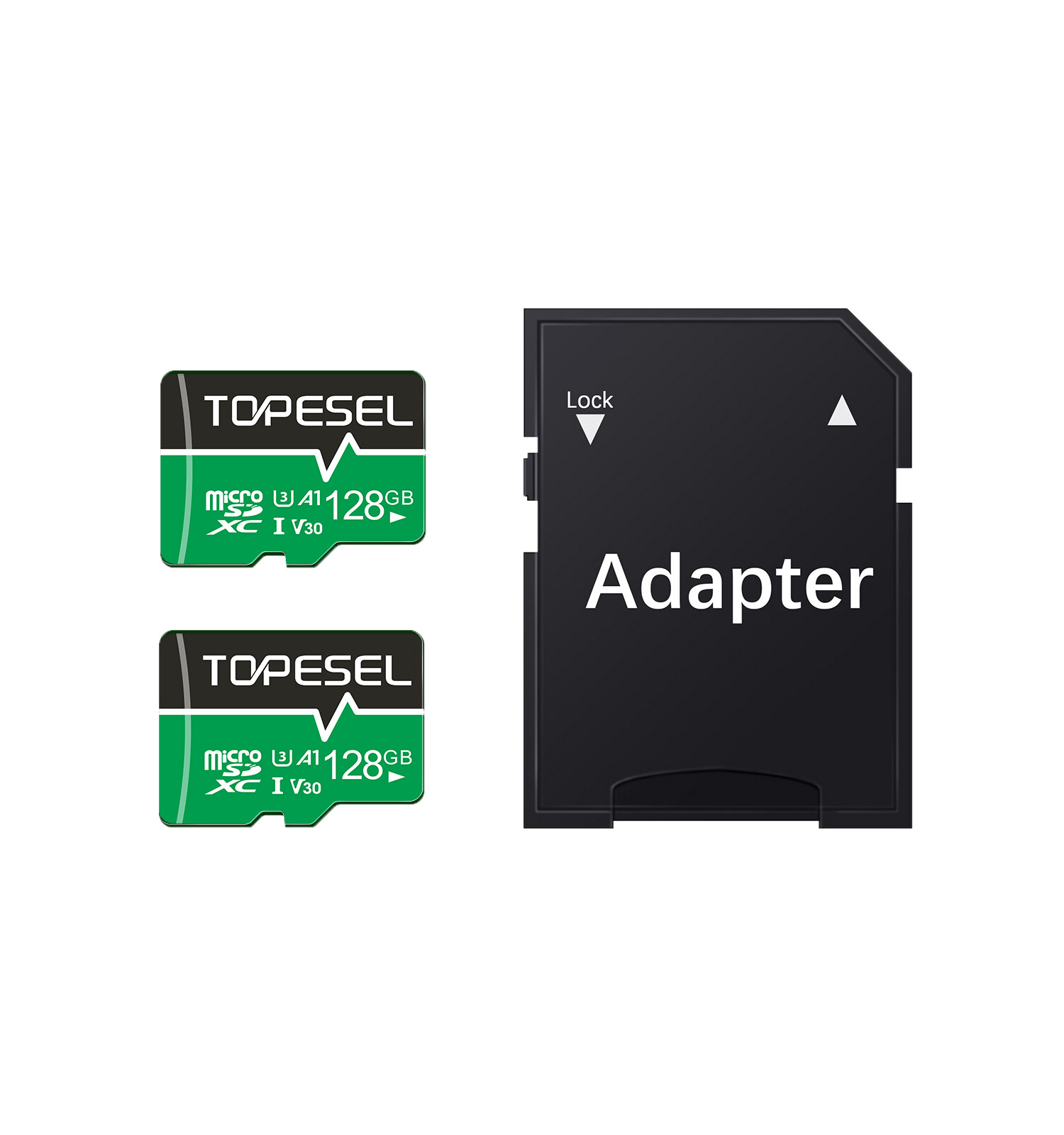 2/4PCS 128GB Micro TF SD Card SDHC Class10 U3 Memory Card High Speed Flash Card