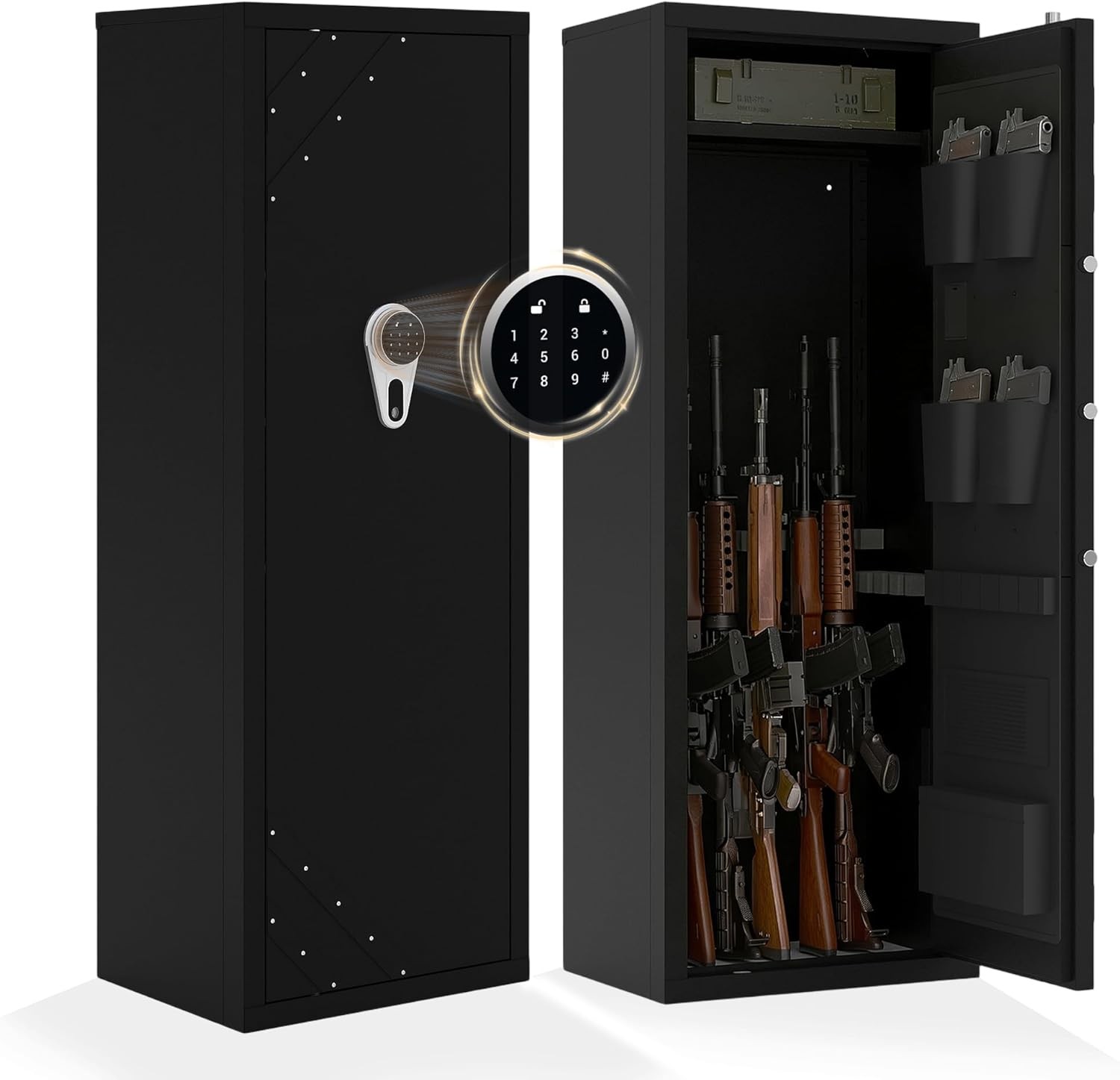 8-10 Gun Safe for Rifles and Pistols,Quick Access Rifle Pistols Removable Shelf