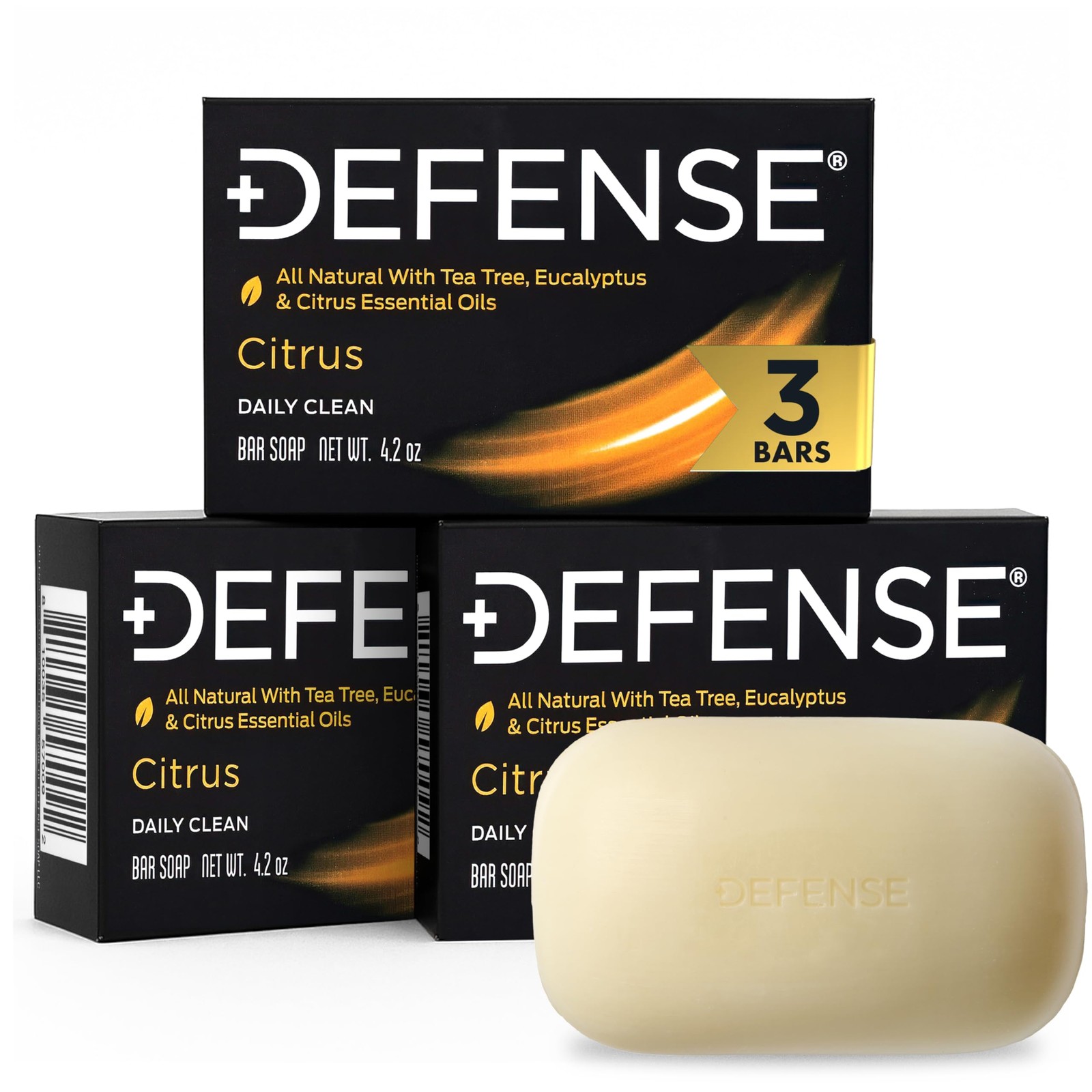 Defense Soap Citrus Bar – All Natural Tea Tree, Eucalyptus & Citrus Essential Oi