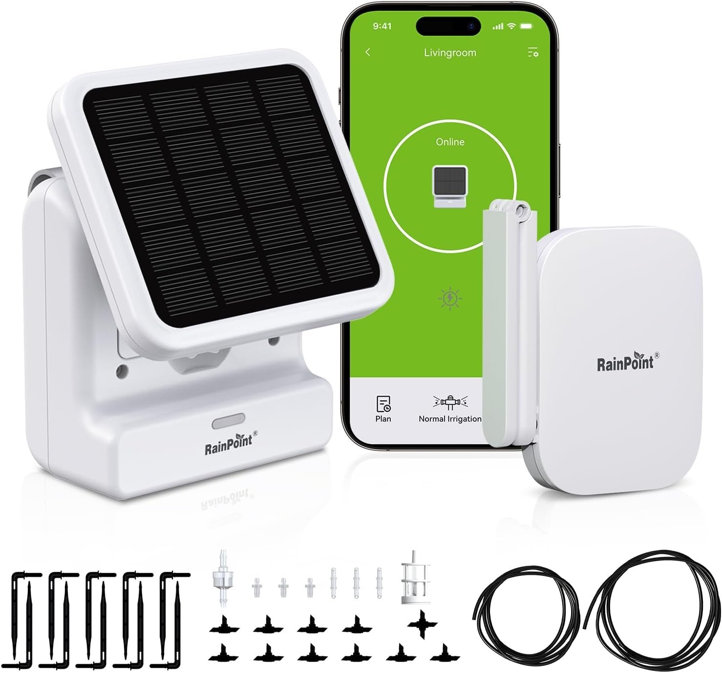 RAINPOINT WiFi Solar Drip Irrigation, APP Control, Auto Plant Waterer Kit