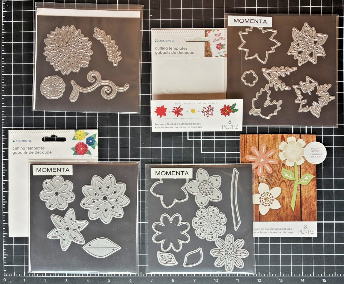 Momenta Cutting Templates Dies LAYERED BUILD A FLOWER POINSETTIA, PLANTS