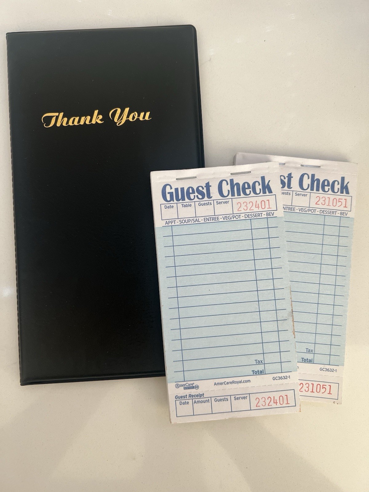 Set of Professional Check Presenter 1 Booklet And 2 Guest Check Pads