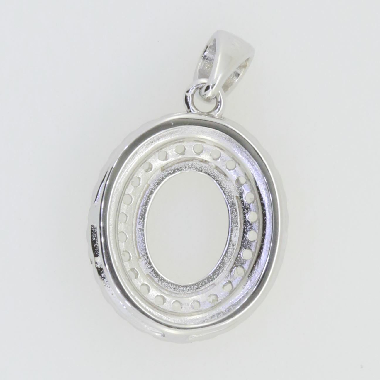 Sterling Silver Semi Mount Pendant Setting Oval OV 9X7mm Solid