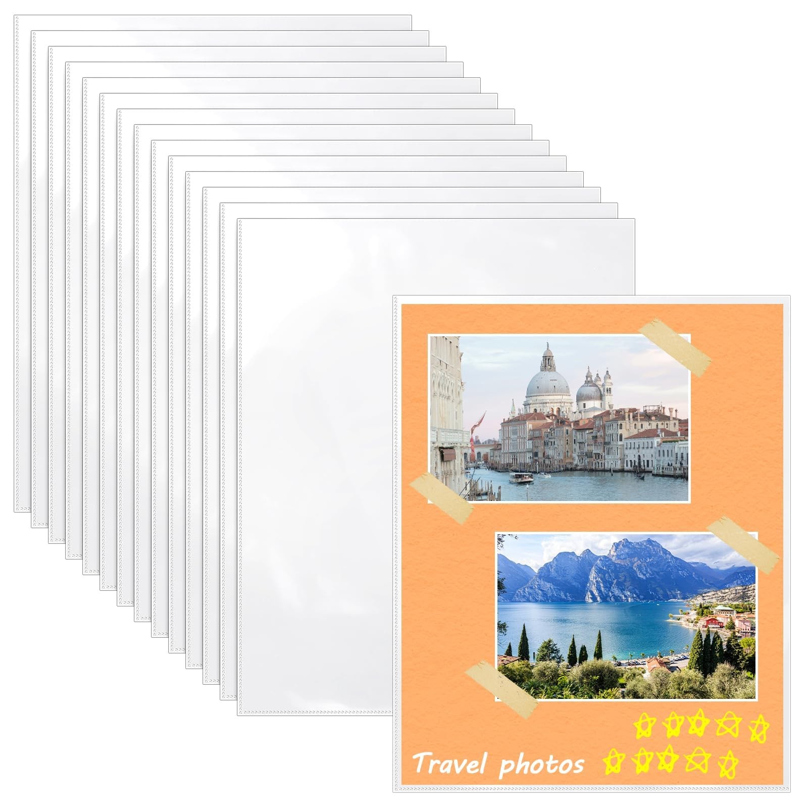VOKOY 50 Pack No Holes Plastic Sleeves for Paper 8.5x11 8.66" x 11.22", Clear