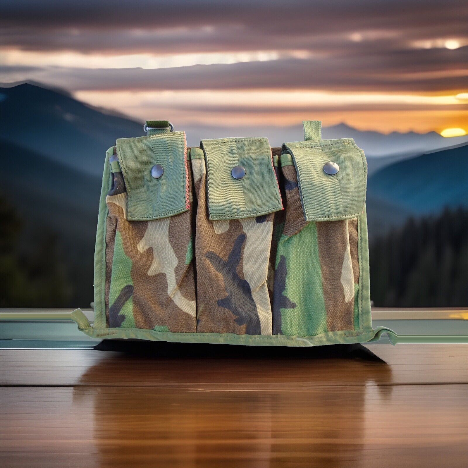 USGI Molle II Woodland 6-Mag Bandoleer Pouch 8465-01-465-2144
