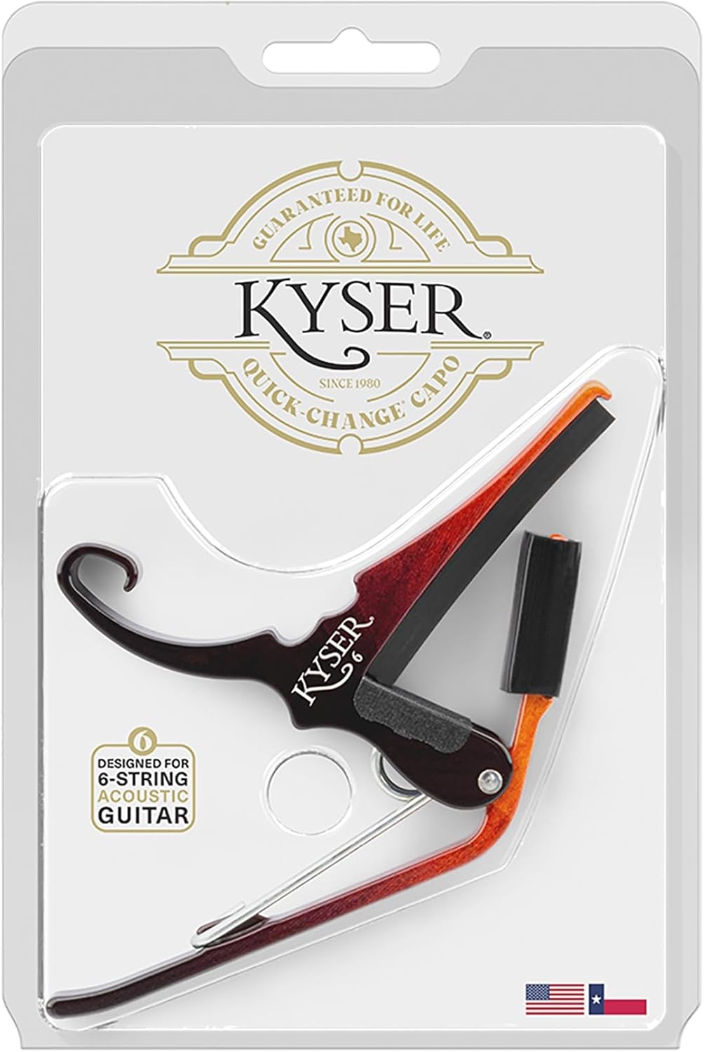 Quick Change Capo for Acoustic Guitar 6 String Sunburst