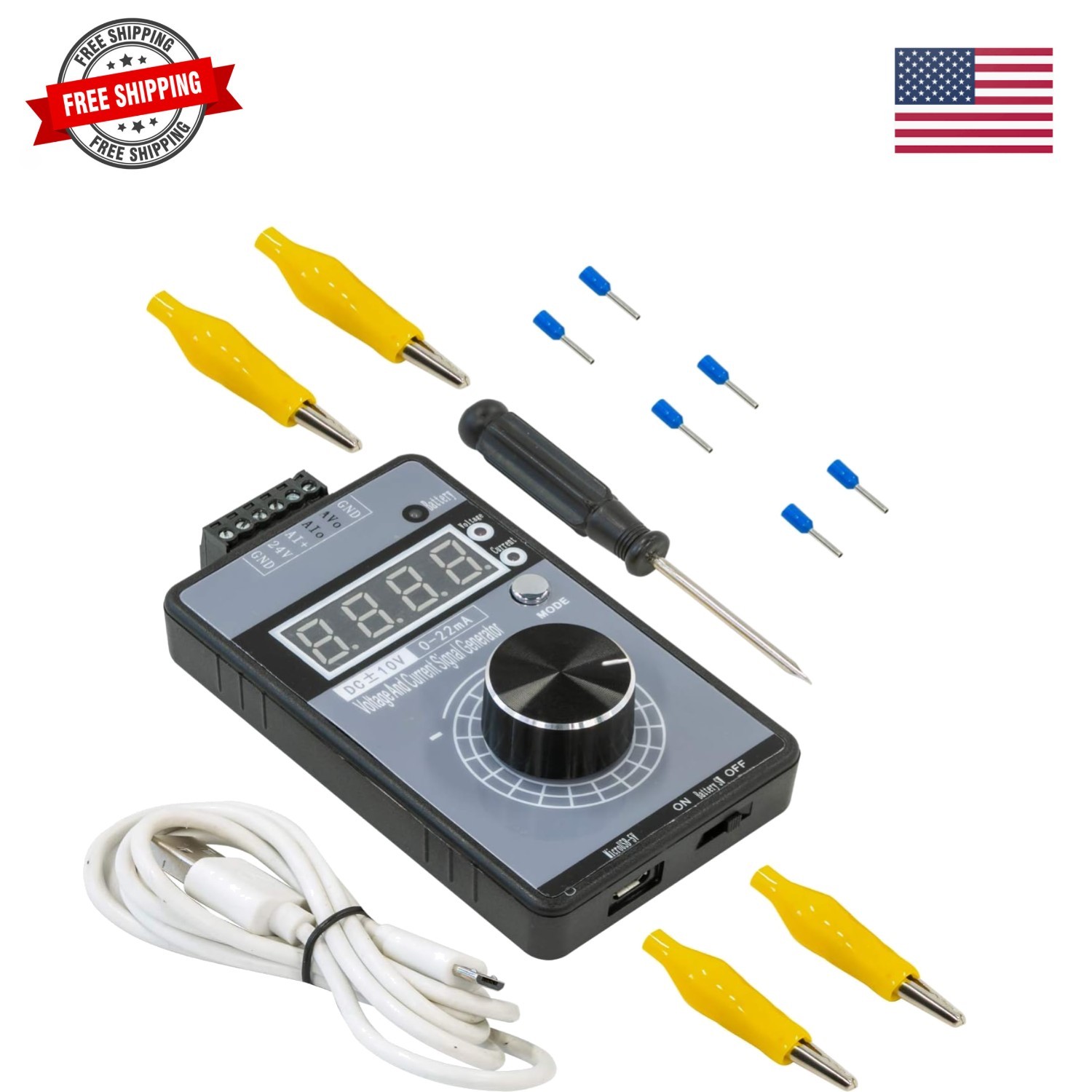 DC ±10V 0/4-20mA Current Voltage Signal Generator, USB Power Supply Interface...