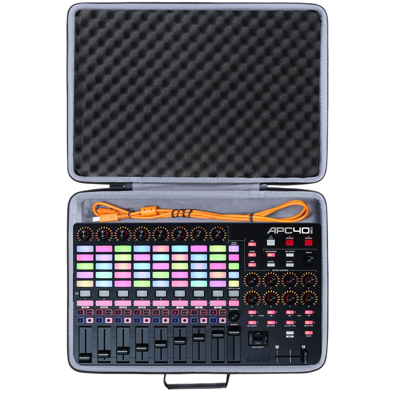 co2CREA Hard Travel Case Replacement for Akai Black + Inside Grey