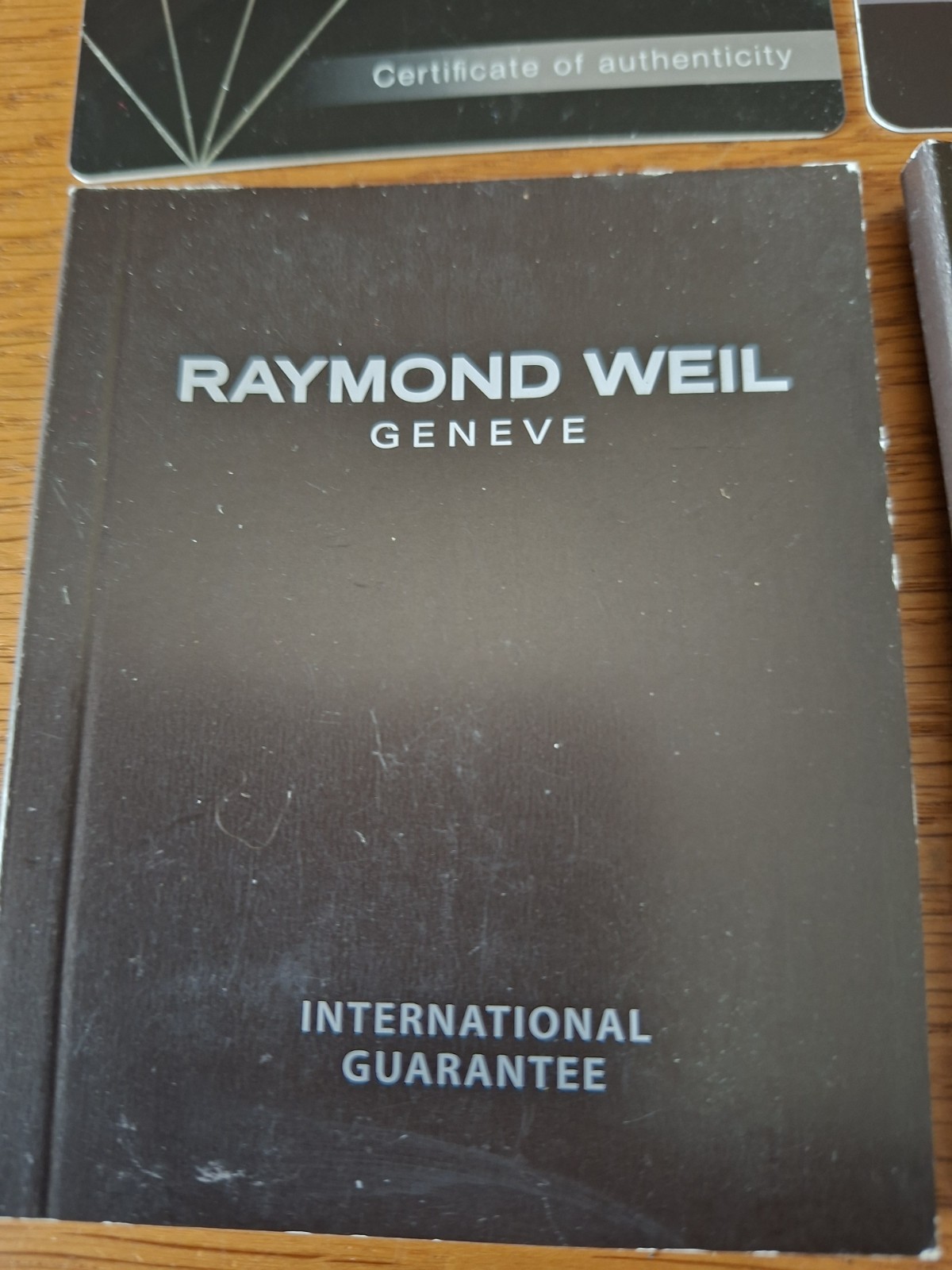 Raymond Weil Guarantee Certificate Authenticity Cards Instruction Booklets