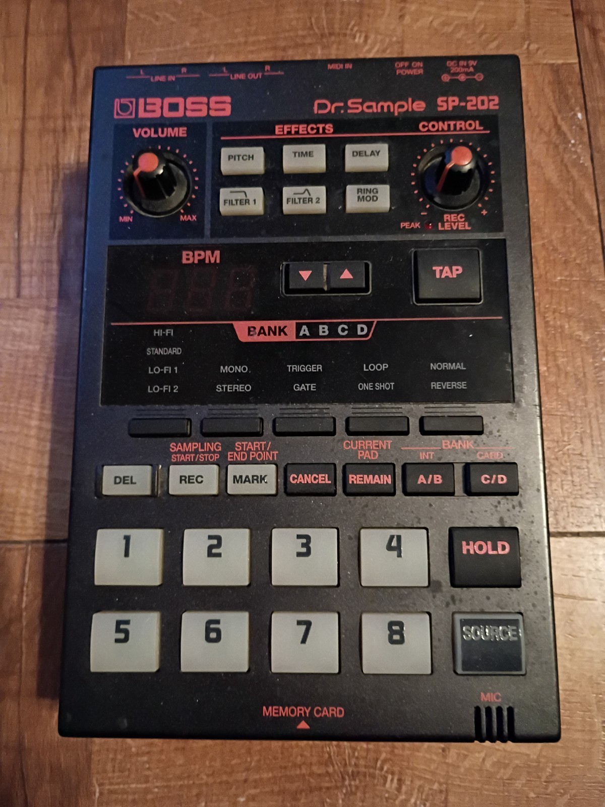 Boss SP-202 Dr. Sample - Vintage 12-Bit Lo-Fi WorkingPhrase Sampler  W/Rare Card