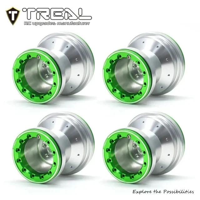 TRLX00445OZC7 ALUMINUM WHEEL SET FOR MINI LMT SILVER/GREEN