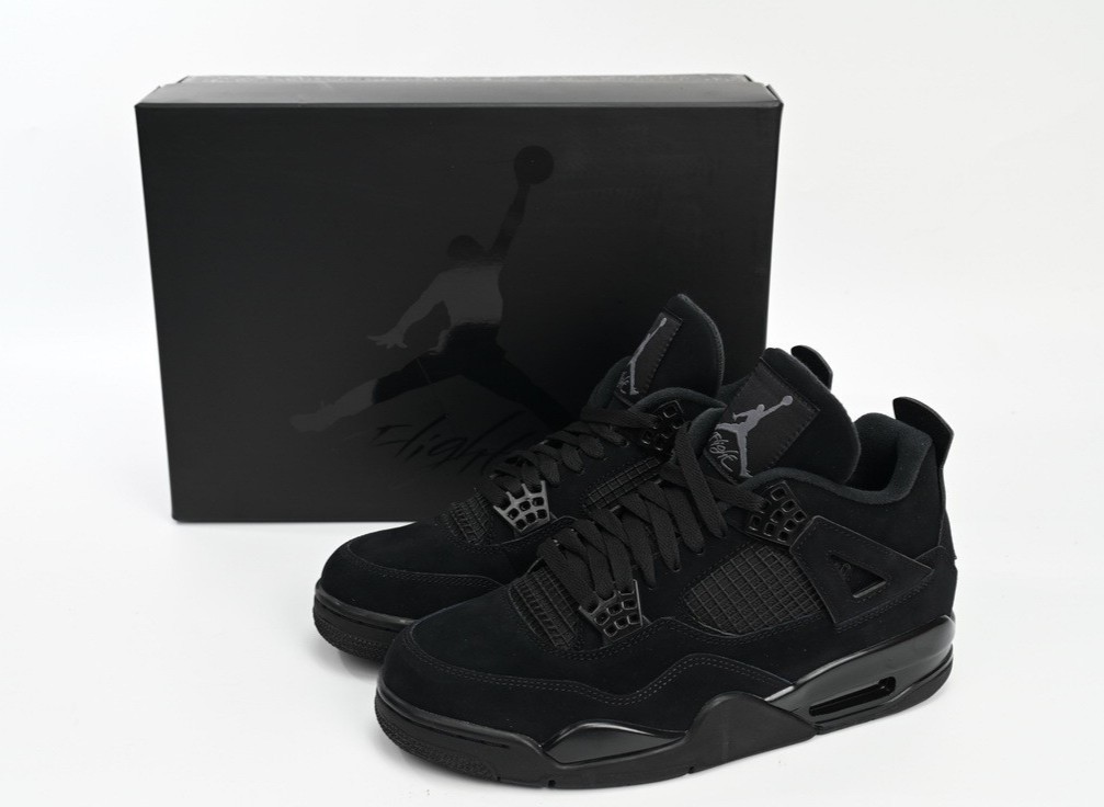 Jordan 4 "Black Cat" Men's Basketball Shoes - Black Mid Top Retro