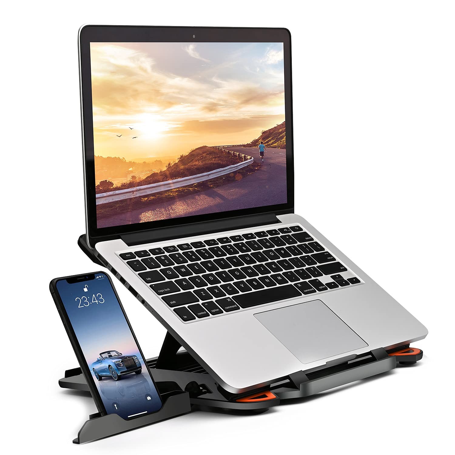 Ergonomic Adjustable Laptop Stand Desk Phone Holder 360° Rotation Foldable