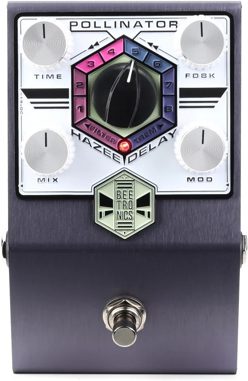 Beetronics FX Pollinator Hazee Delay Pedal - Purple Hazee, Sweetwater Exclusive