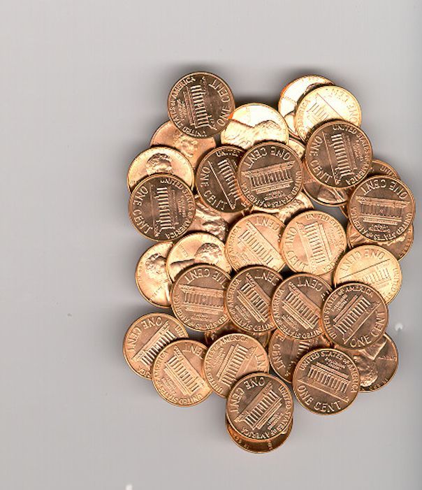 1998 D LINCOLN MEMORIAL CENT ROLL 50 BRILLIANT UNCIRCULATED  PENNY COINS