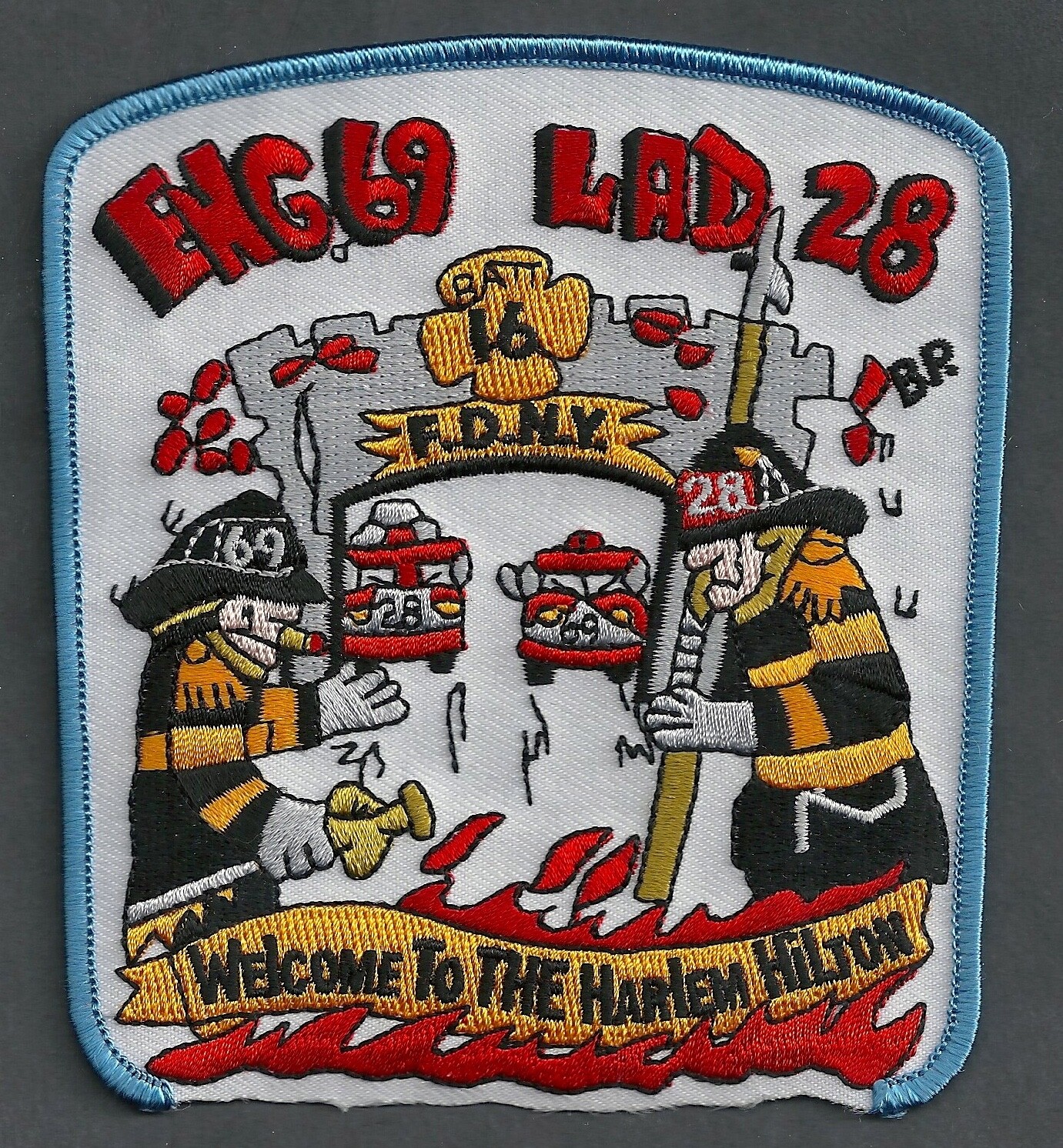 FDNY FIRE DEPARTMENT NEW YORK ENGINE 69 LADDER 28 COMPANY PATCH HARLEM HILTON