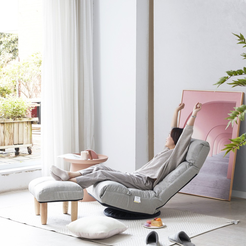 Lazy Sofa Balkon Freizeitstuhl Einzelsofa klappbar Relaxsessel mit Fußstütze-