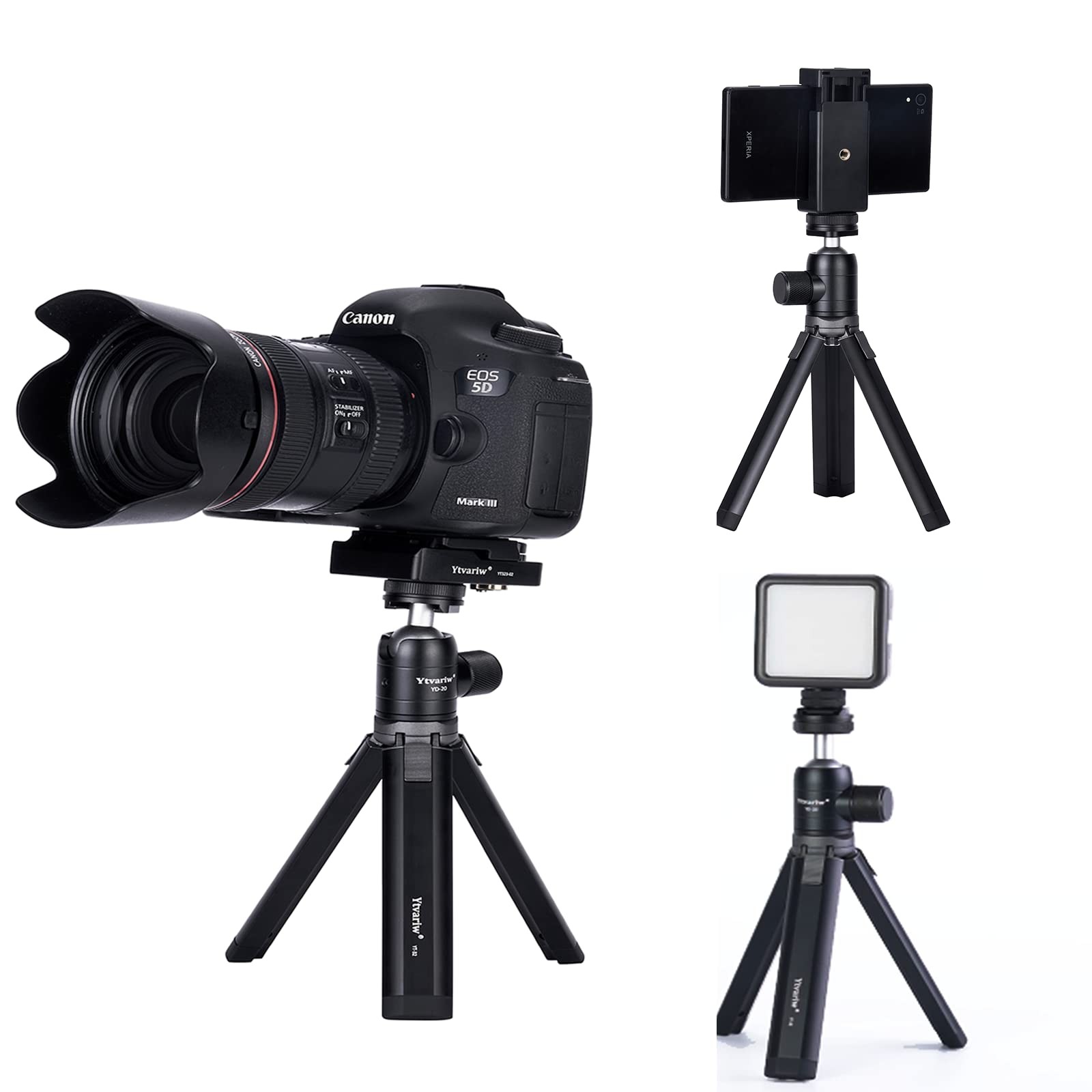 Camera Tripod Mini Ball Head with Cold Shoe Mount,360° Panoramic Size, 1