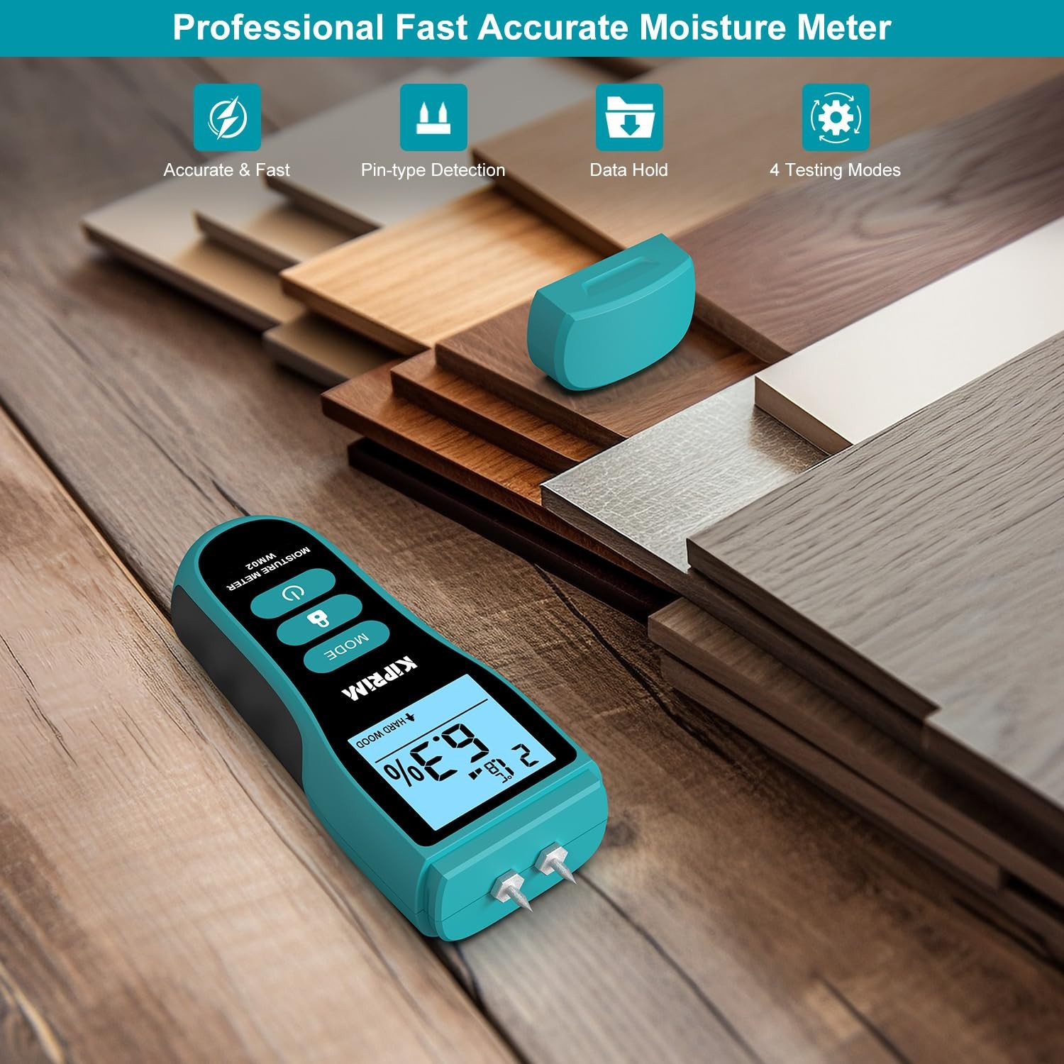 Kiprim Pin-Type Multi-Function Moisture Meter with LCD Display Model WM02