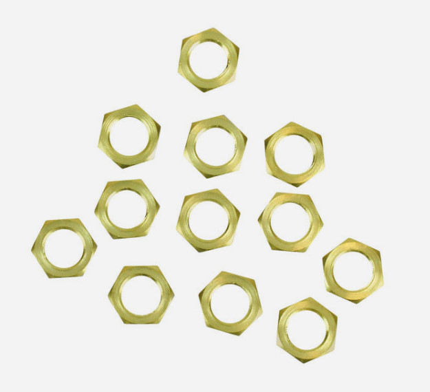 Jandorf HEX NUTS 12pk Brass Hold Together Connecting Part Lighting Fixture 60169