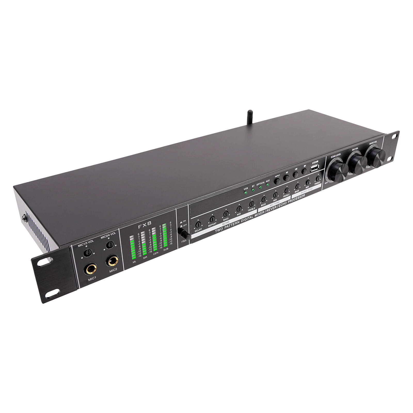 USB Audio Processor Mixer Professional Anti-howling Audio Processor w/ Bluetooth