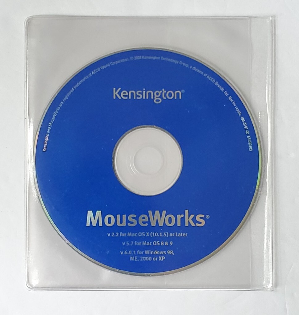 Kensington MouseWorks V2.2 For Mac OS X v6.0.1 For Windows 98 ME 2000 XP