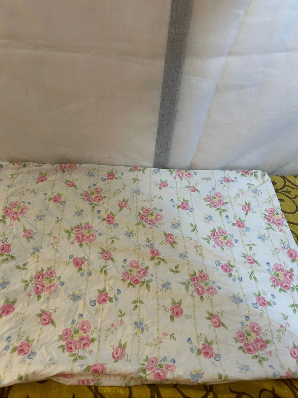 Pottery barn kids standard pillowcase 27"x19.5" Shabby Chic style white and pink