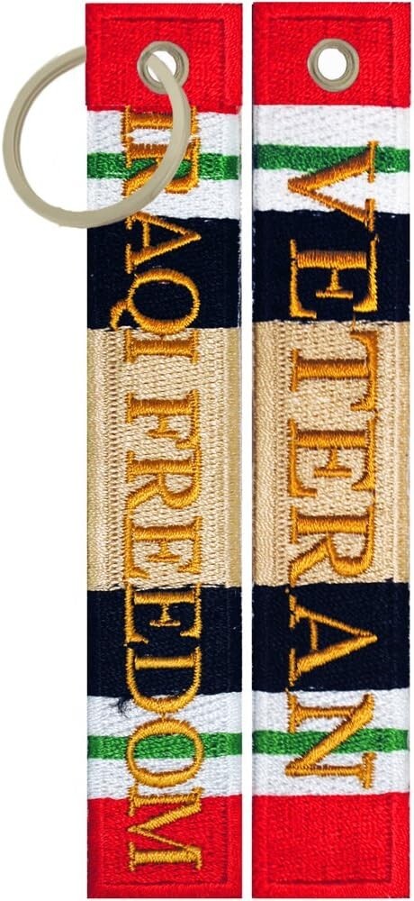 Eagle Emblems Iraqi Freedom Veteran Keychain Luggage Tag Key Ring