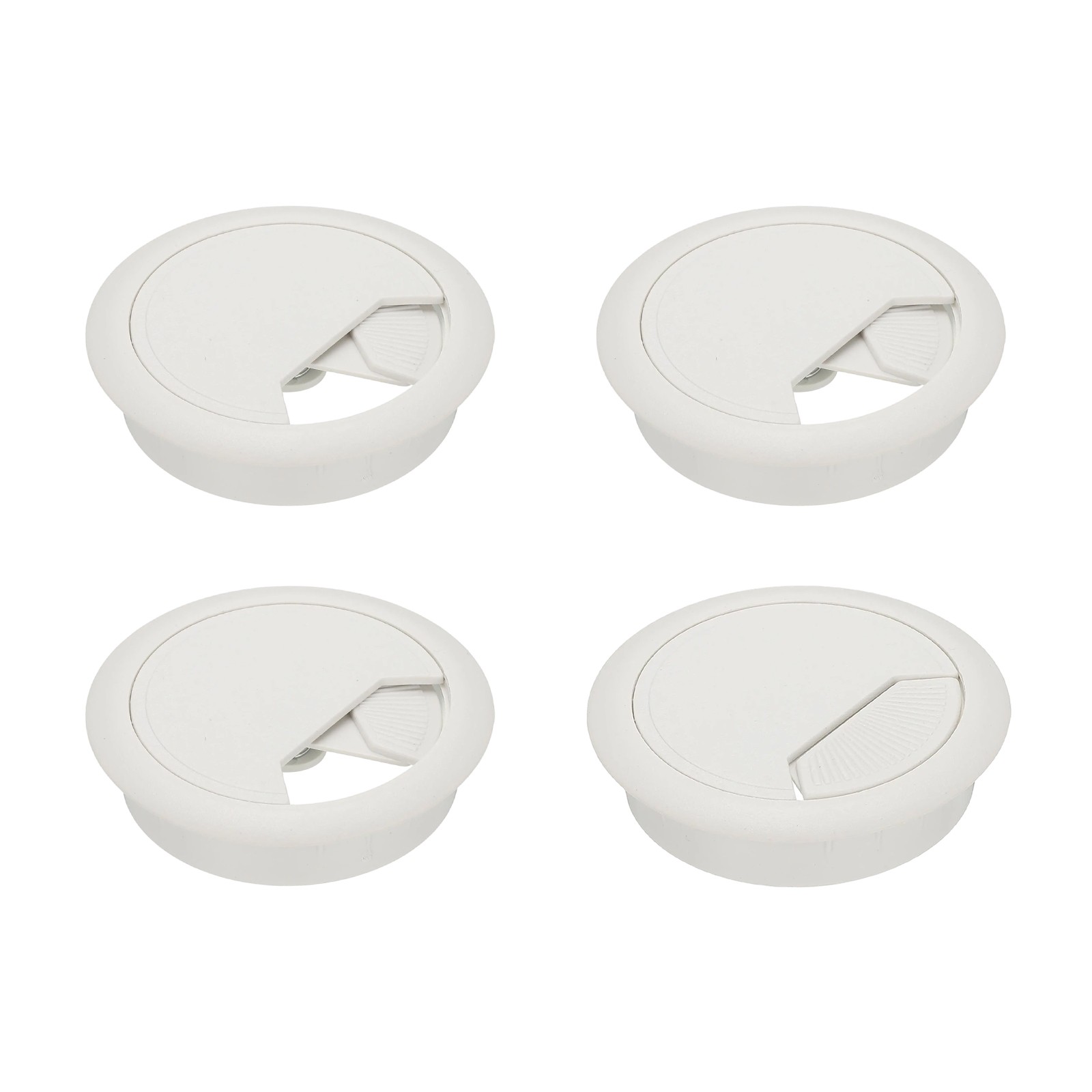 4 Pcs 2.4" Desk Grommet Plastic Desk Hole Cover Cable Grommet White