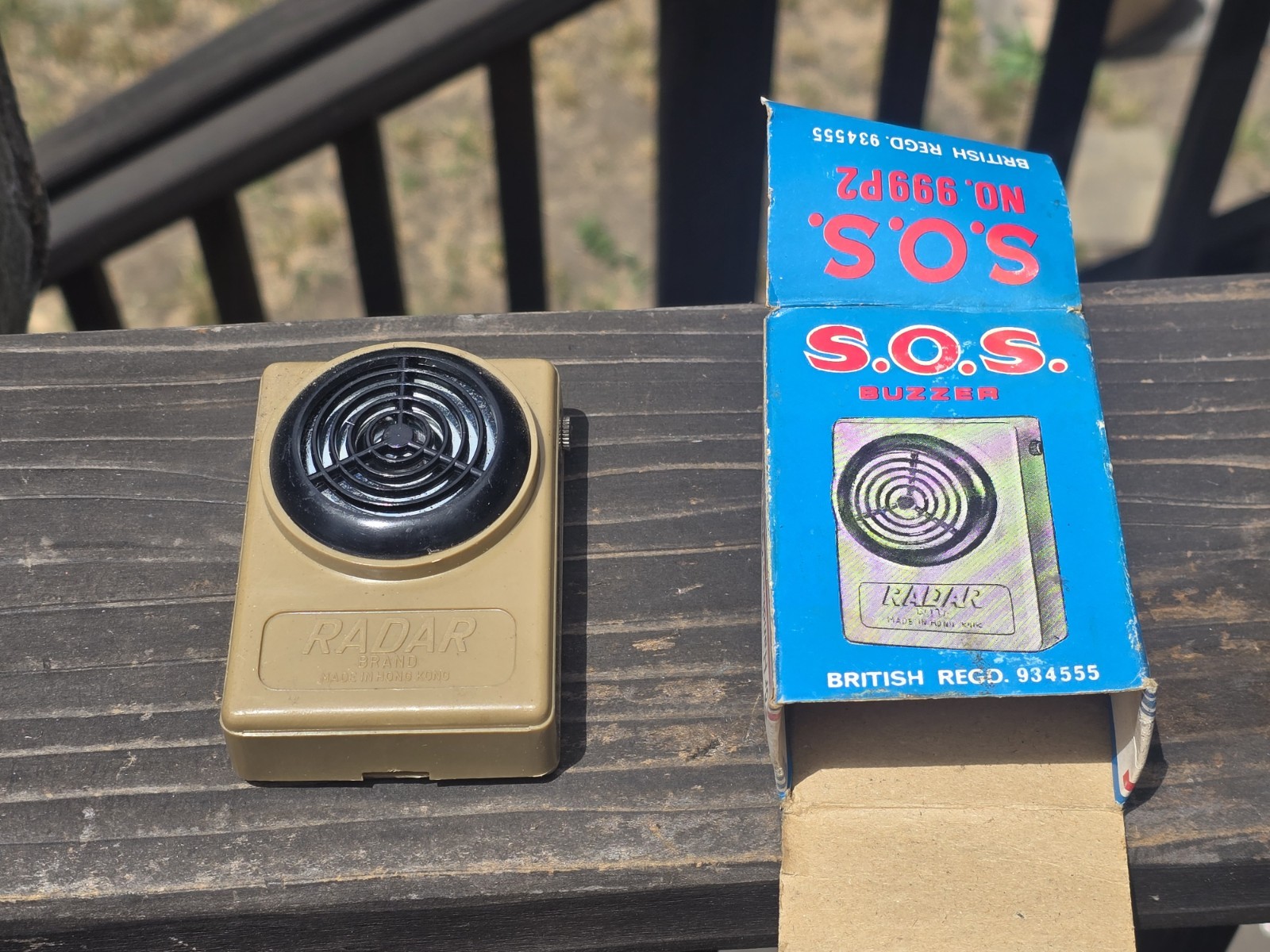 Vintage Radar Brand S.O.S. Buzzer Burglar Alarm No. 999P2 British Reg No. 934555