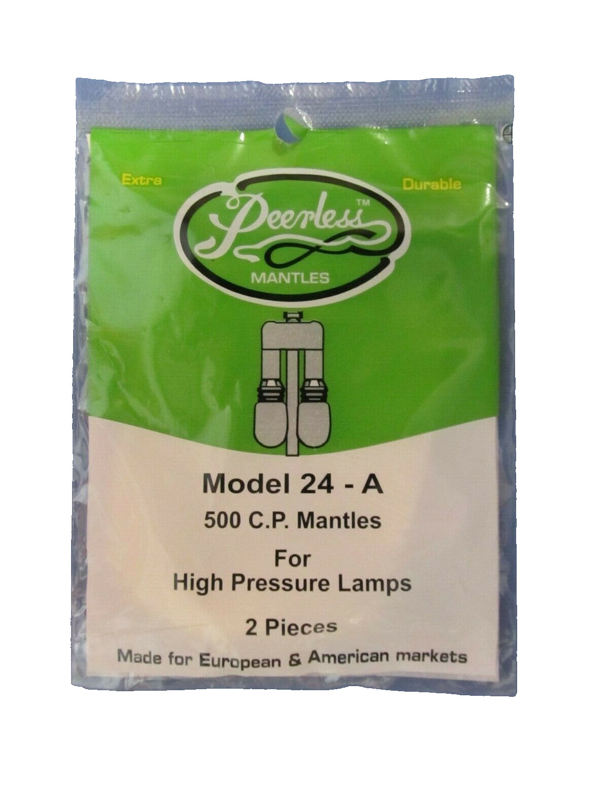 Peerless 24-A Mantles 5 packs of 2 (10 mantles) 500 C.P.  999 or 99 Style Mantle
