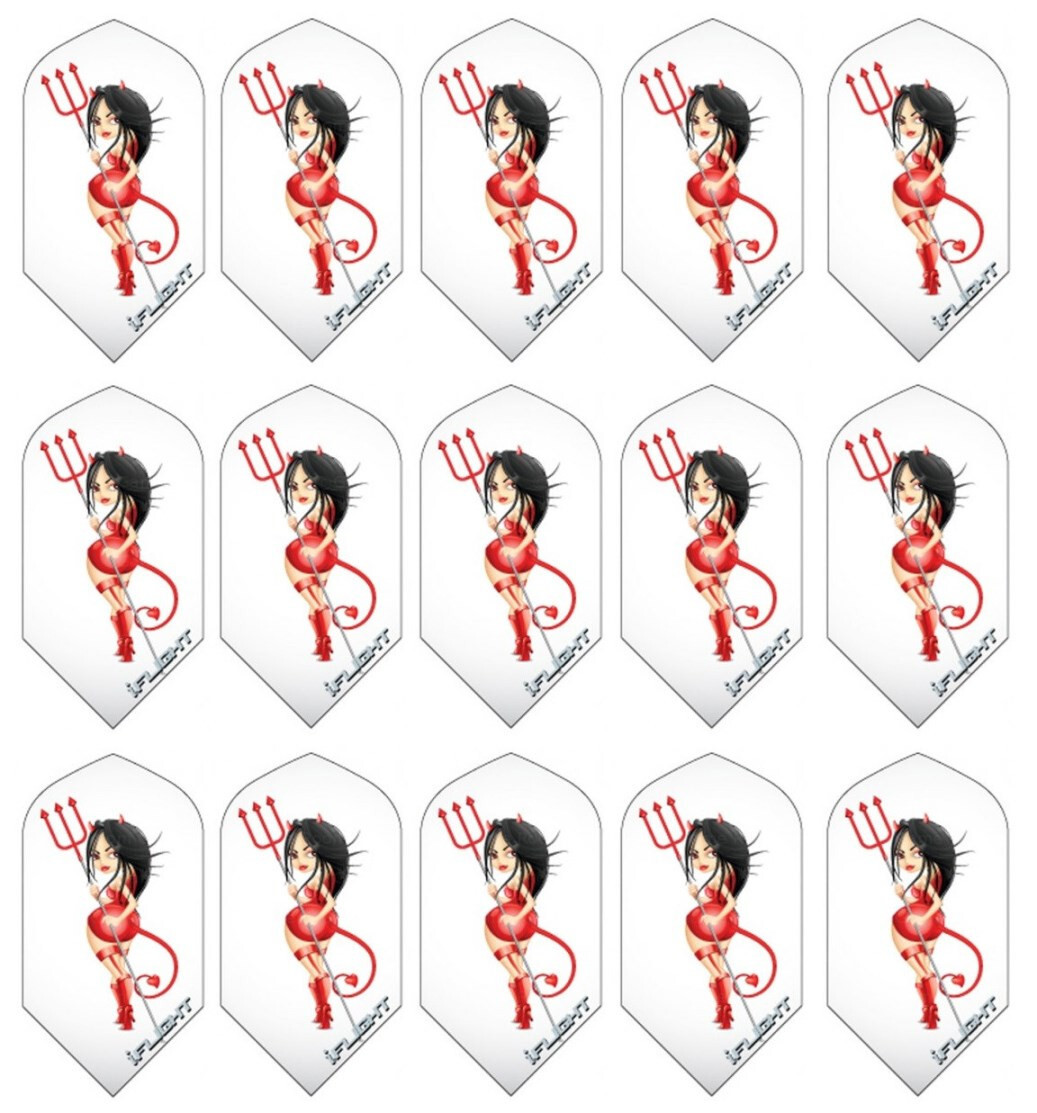 5 Sets Ruthless iFlights Slim Dart Flights - Ships w/ Tracking - Devil Woman