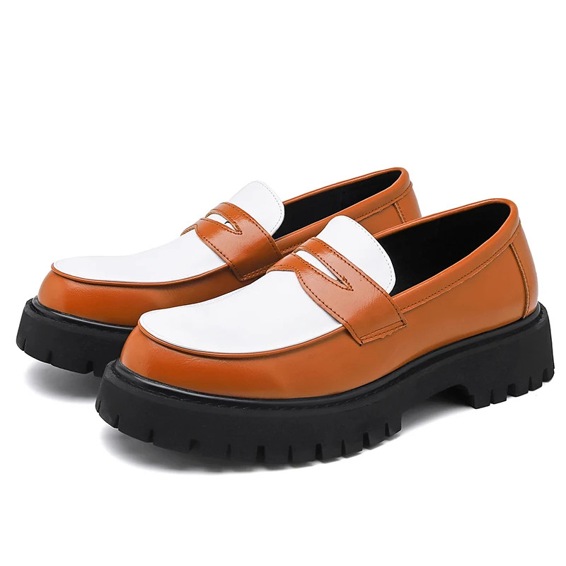 Thick Sole Soft Microfiber Leather Dress Shoes Men Casual Loafers Business Shoes