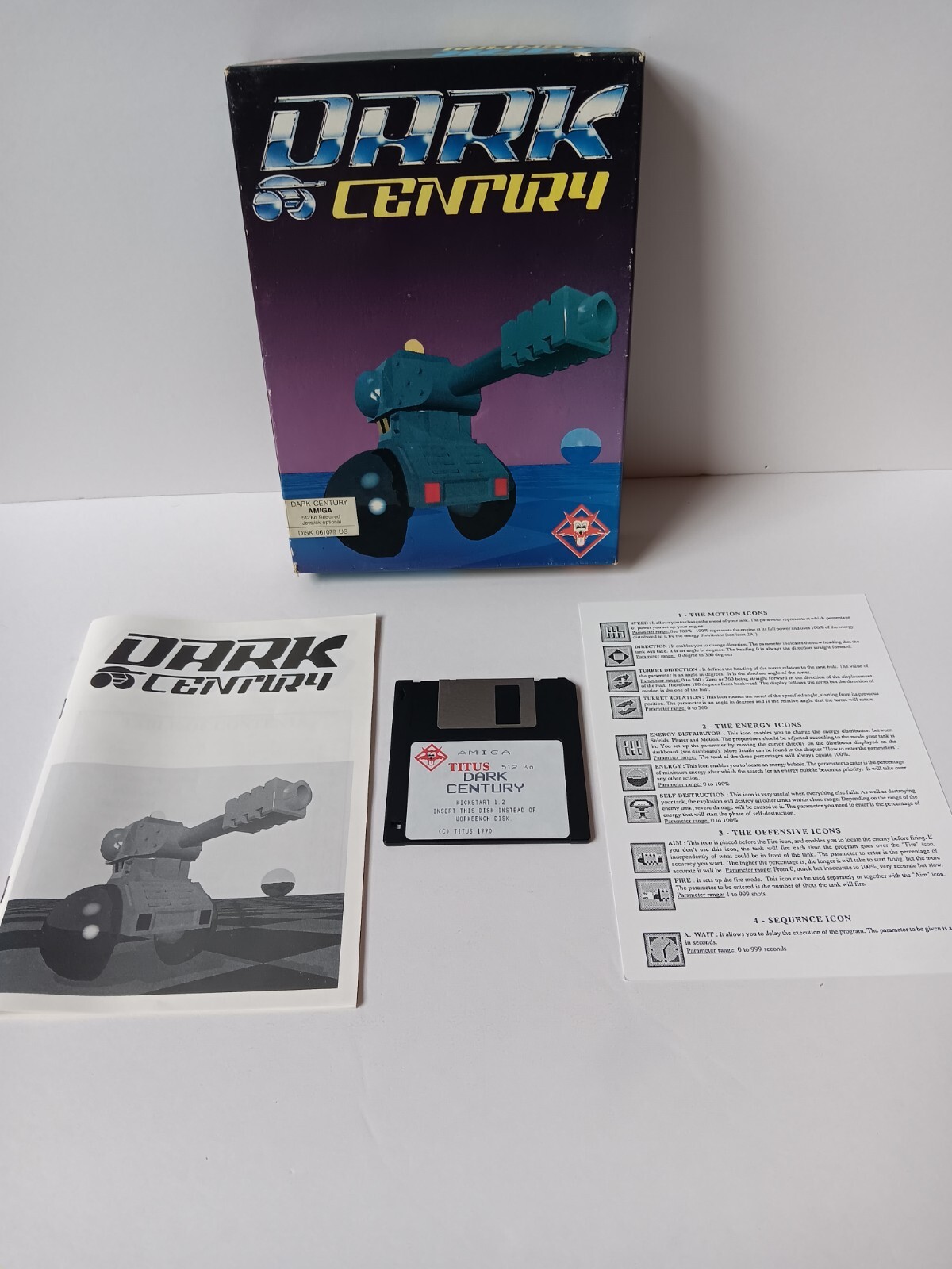 Amiga Dark Century Computer Game Software Tested/Works Titus