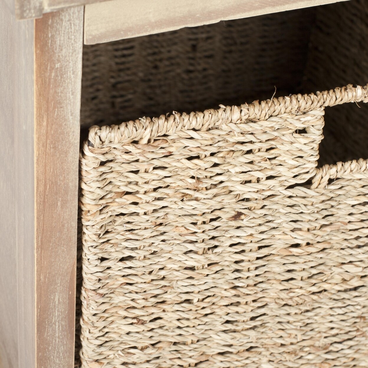 SAFAVIEH Lonan Wicker Storage Bench | Washed Nat Pine |